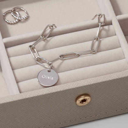 Personalised Paperclip Bracelet Silver